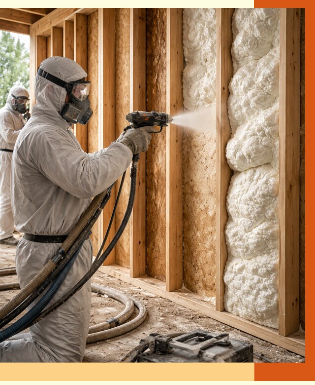 Утепление каркасного дома ППУ в Сергиевом Посаде от 2866 руб./м2 — работа под ключ | ТепломастерСгп