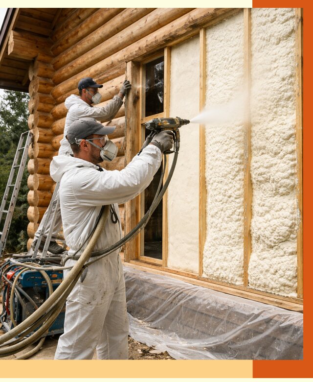 Утепление деревянного дома ППУ в Сергиевом Посаде от 4298 руб/м2 | ТепломастерСгп — под ключ