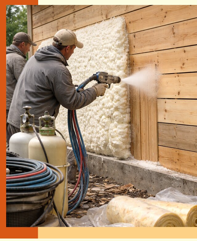 Утепление деревянного дома пенополиуретаном в Сергиевом Посаде