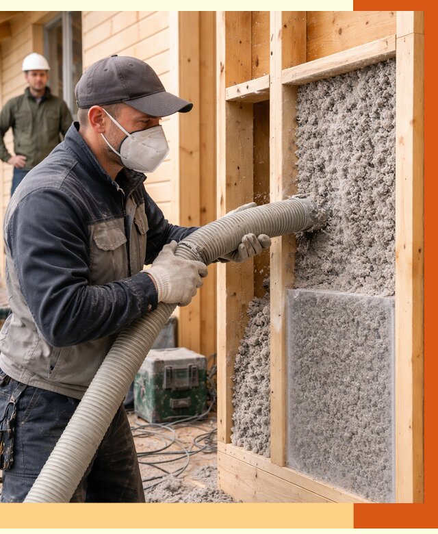 Утепление дома из бруса эковатой в Сергиевом Посаде от 1893 руб/м2 | ТепломастерСгп