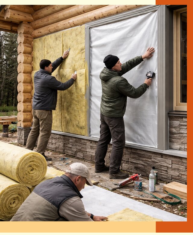 Утепление бревенчатого дома в Сергиевом Посаде от 7829 руб/м2 — заказать под ключ | ТепломастерСгп