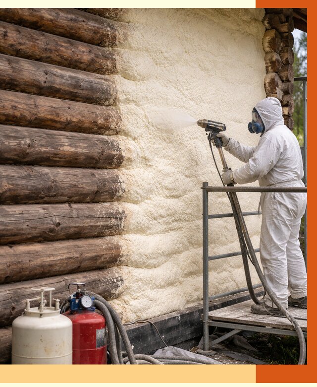 Утепление бревенчатого дома ППУ в Сергиевом Посаде под ключ от 6396 руб. | ТепломастерСгп