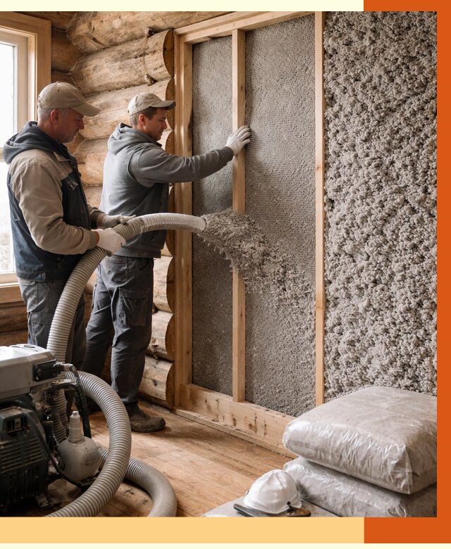 Утепление бревенчатого дома эковатой в Сергиевом Посаде от 2814 руб. | ТепломастерСгп