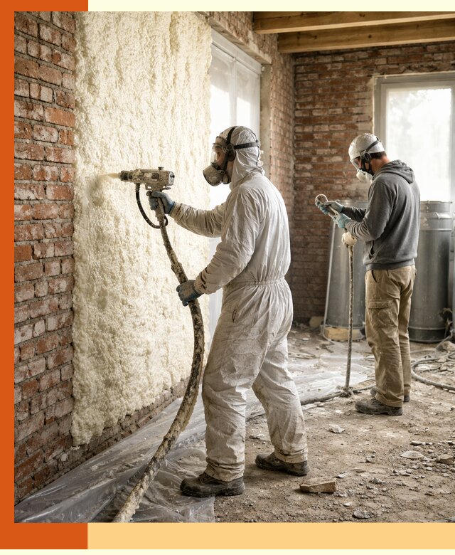 Утепление кирпичного дома пенополиуретаном в Сергиевом Посаде