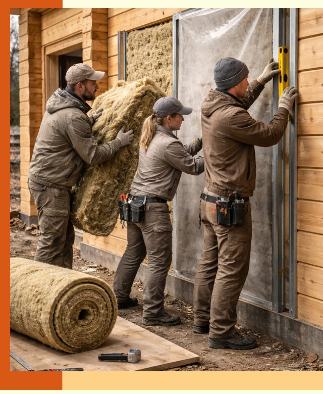 Утепление дома из двойного бруса в Сергиевом Посаде качественно и надёжно
