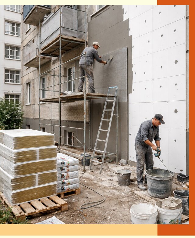 Утепление квартиры снаружи в Сергиевом Посаде от 6294 руб/м2 под ключ | ТепломастерСгп