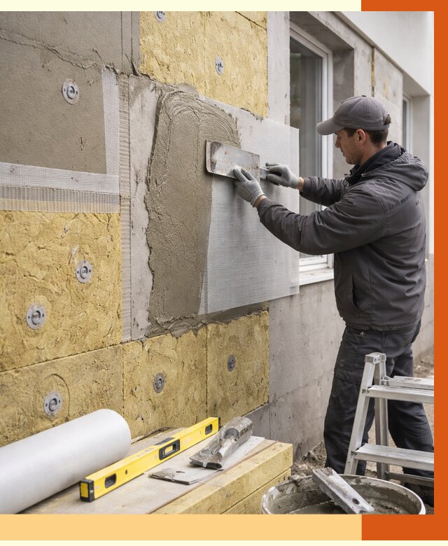 Утепление фасада под штукатурку в Сергиевом Посаде от 4298 руб/м2 — монтаж пенопластом и минватой | ТепломастерСгп