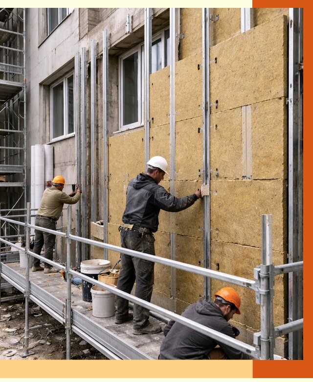 Утепление вентилируемого фасада в Сергиевом Посаде от 5731 руб/м2 — монтаж и утепление вентфасад | ТепломастерСгп