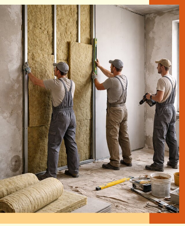 Утепление стен изнутри в Сергиевом Посаде от 2303 руб/м² под ключ | ТепломастерСгп