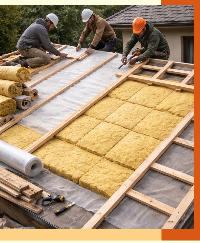 Утепление скатной крыши в Сергиевом Посаде от 1279 руб./м2 под ключ | ТепломастерСгп