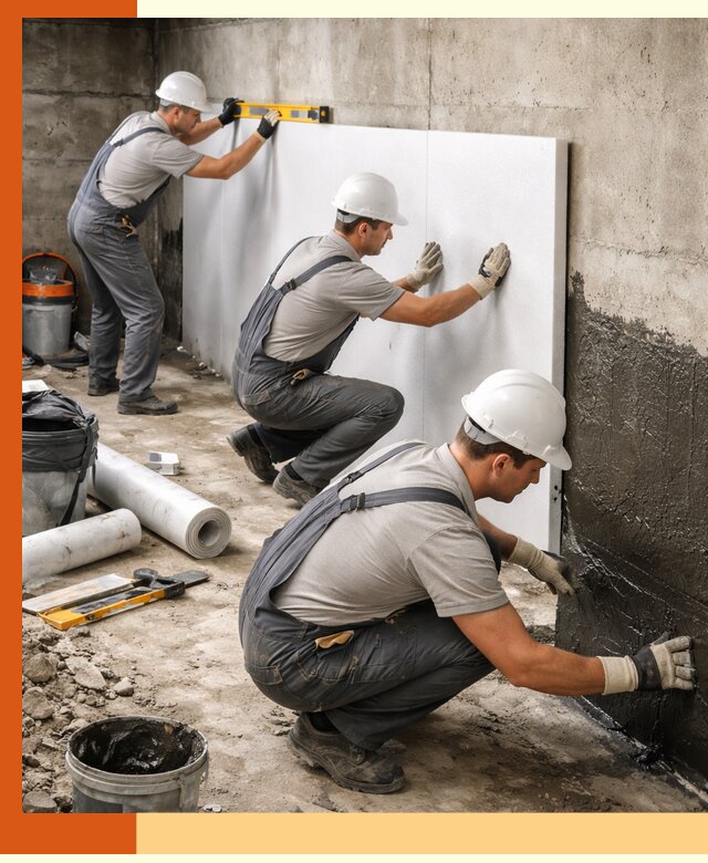 Утепление фундамента изнутри профессионально в Сергиевом Посаде