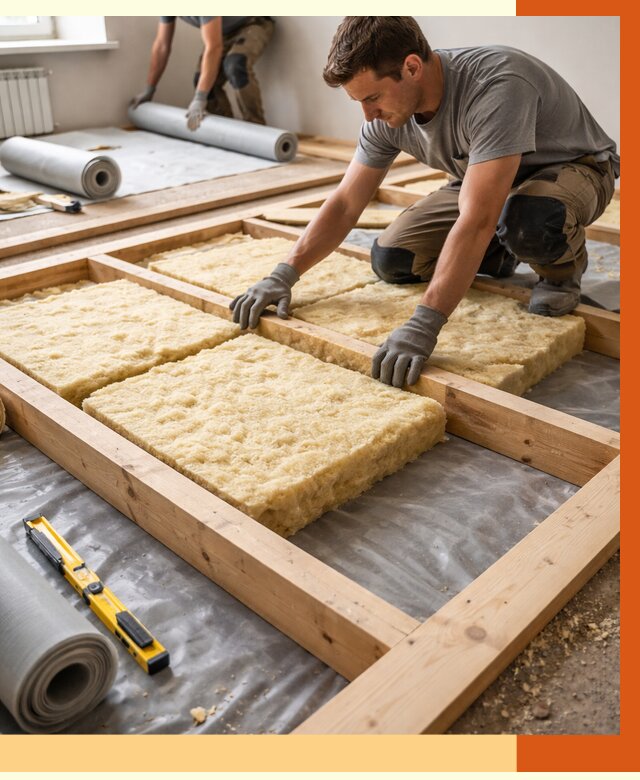 Утепление деревянного пола в Сергиевом Посаде от 1535 руб./м2 под ключ | ТепломастерСгп