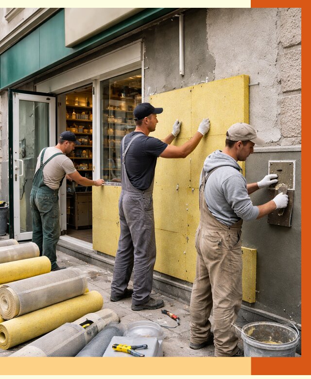 Утепление магазина в Сергиевом Посаде от 4605 руб/м2 — цена, стены и снаружи | ТепломастерСгп