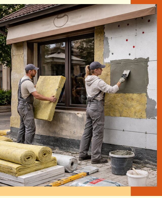 Утепление кафе в Сергиевом Посаде от 4298 руб/м2 — комплексно под ключ | ТепломастерСгп