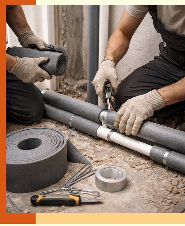 Утепление труб водоснабжения в Сергиевом Посаде — монтаж и защита сети