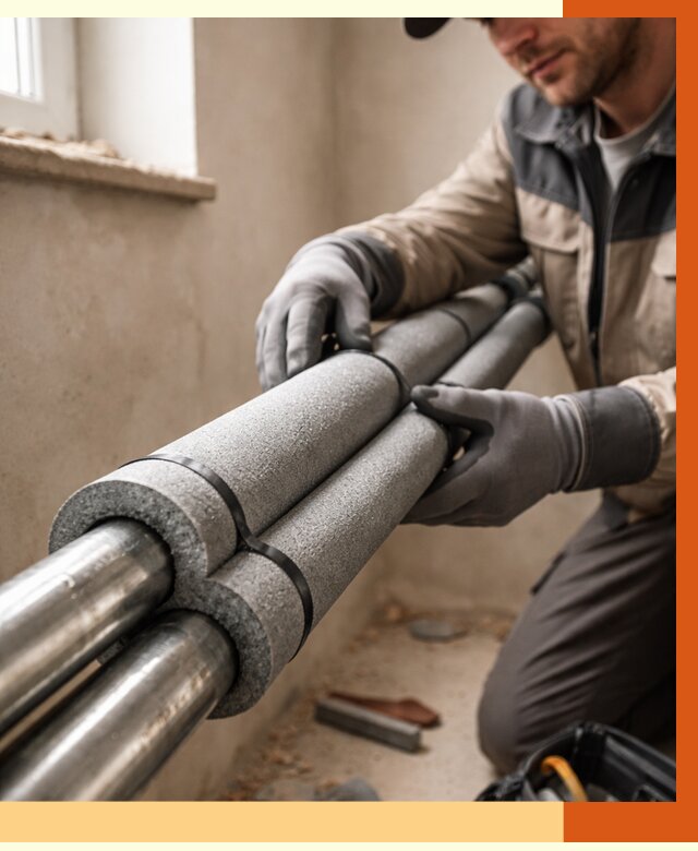 Утепление труб отопления в Сергиевом Посаде от 2917 руб. за м² — услуги под ключ | ТепломастерСгп