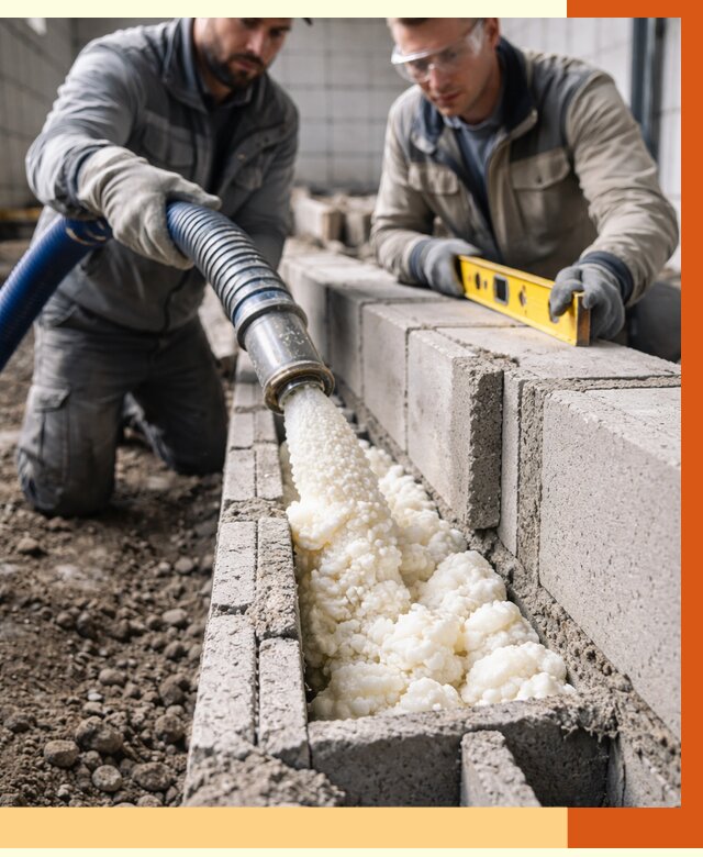 Заполнение колодцевой кладки ППУ в Сергиевом Посаде от 4298 руб. за м2 | ТепломастерСгп