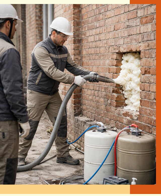 Заливка ППУ в пустоты кирпичной стены в Сергиевом Посаде от 2814 руб. | ТепломастерСгп