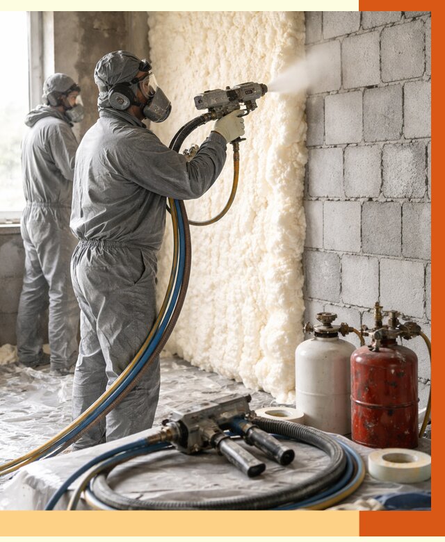 Утепление блочной стены ППУ в Сергиевом Посаде от 4349 руб./м² — ТепломастерСгп