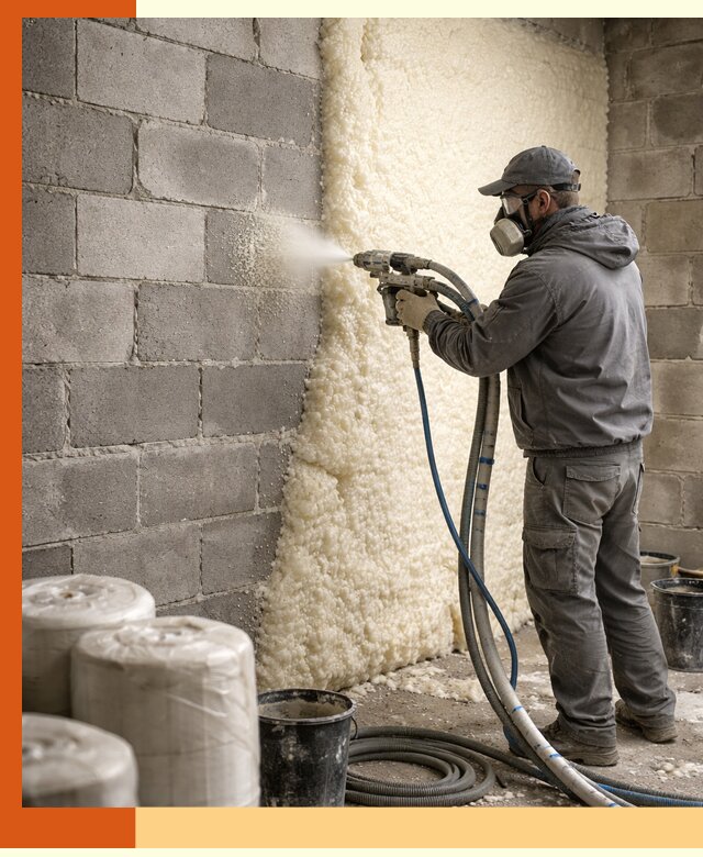 Утепление блочной стены ППУ в Сергиевом Посаде качественно и надёжно