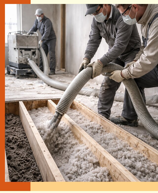 Заполнение полостей межэтажного перекрытия в Сергиевом Посаде эффективно и герметично