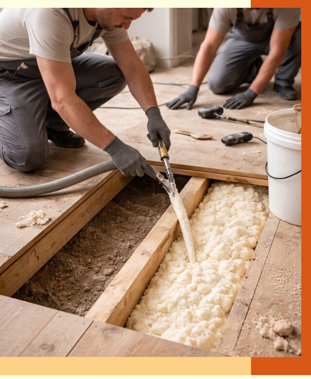Заполнение пустот пола в Сергиевом Посаде от 2763 руб. — утепление пустот пола под ключ | ТепломастерСгп