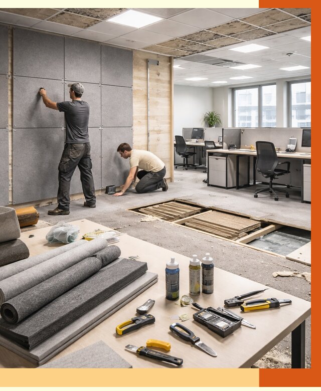 Профессиональная шумоизоляция офиса в Сергиевом Посаде от 6908 руб. за м2 | ТепломастерСгп