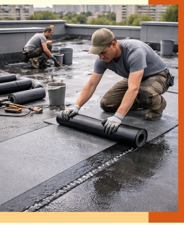 Гидроизоляция плоской кровли в Сергиевом Посаде от 4605 руб./м2 — профессионально | ТепломастерСгп