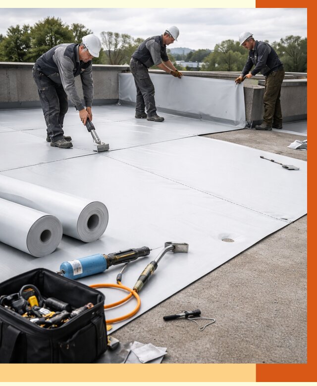 Гидроизоляция мембранной кровли в Сергиевом Посаде от 7676 руб./м² — профессионально | ТепломастерСгп