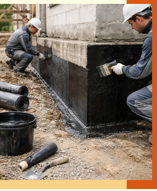 Гидроизоляция фундамента в Сергиевом Посаде от 1279 руб. — профессионально, под ключ | ТепломастерСгп