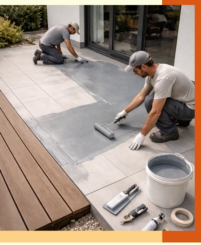 Гидроизоляция террасы в Сергиевом Посаде под ключ от 7676 руб./м² | ТепломастерСгп